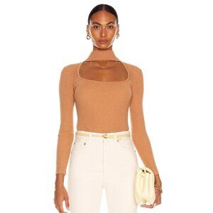 NWT Jonathan Simkhai Janessa Ribbed Sweater Camel